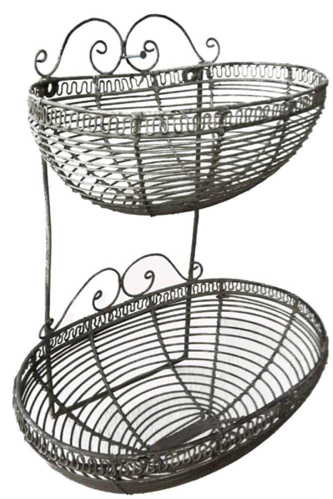 Small wall shelf with 2 baskets H21x15cm Small wall shelf with 2 baskets H21x15cm