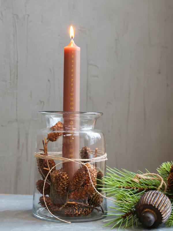 Advent candle calendar candle with gold print H29xØ3cm Advent candle calendar candle with gold print H29xØ3cm