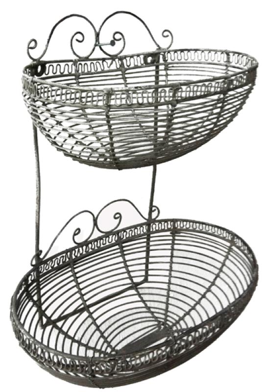 Small wall shelf with 2 baskets H21x15cm Small wall shelf with 2 baskets H21x15cm