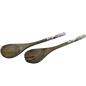 Preview: Mango wood salad servers with Peony enamel