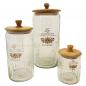 Preview: Van Deurs Glass Jar “Confiserie Maison” – Vintage Bonbonniere with Mango Wood Lid