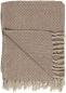 Preview: Plaid Strickdecke Creme/braun 130x160cm