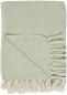 Preview: Plaid Strickdecke Creme/grün 130x160cm