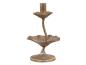 Preview: Candlestick brass with leaf decoration H20xØ12.5cm