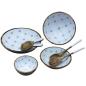 Preview: Bowl mango wood with enamel Blue Diamond Ø 17xH7cm
