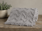 Preview: Plaid mit Fransen grau 152*135cm