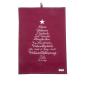 Preview: Krasilnikoff Tea Towel Christmas Words 100% Cotton 50x70 Scarlet Red