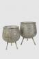 Preview: Windlicht antik Creme Gold H 26 cm