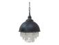Preview: Chic Antique Factory Pendant Lamp with Crystals – Antique Black, Ø 31.5 cm