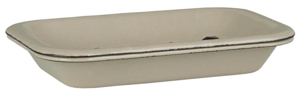Soap dish made of enamel 2 parts 15.5x10.5cm Sand
