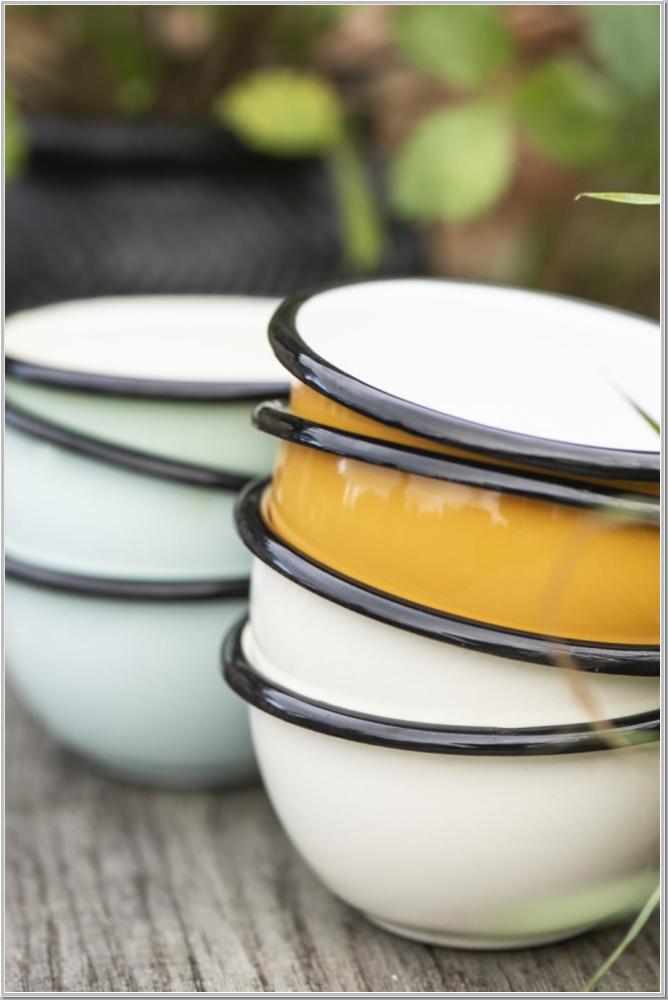 Preview: Schale Emaille GElb Ø10,5cm