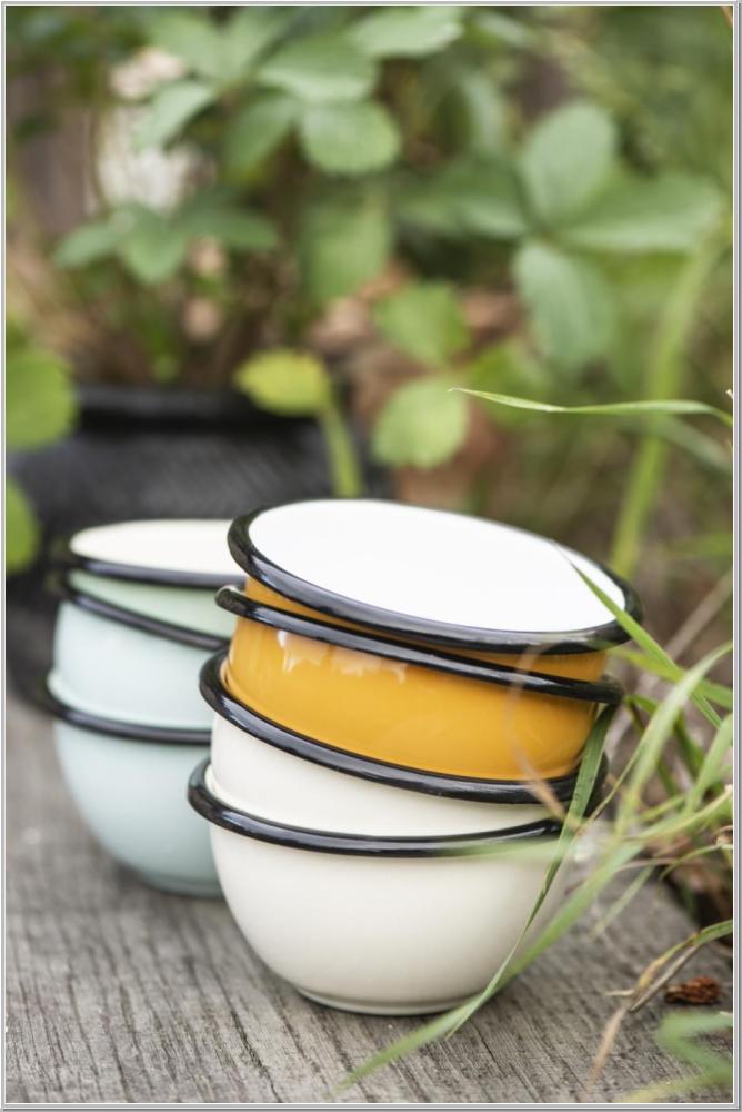 Preview: Schale Emaille GElb Ø10,5cm