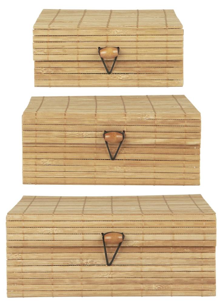 Box set made of bamboo, 3 pieces, natural