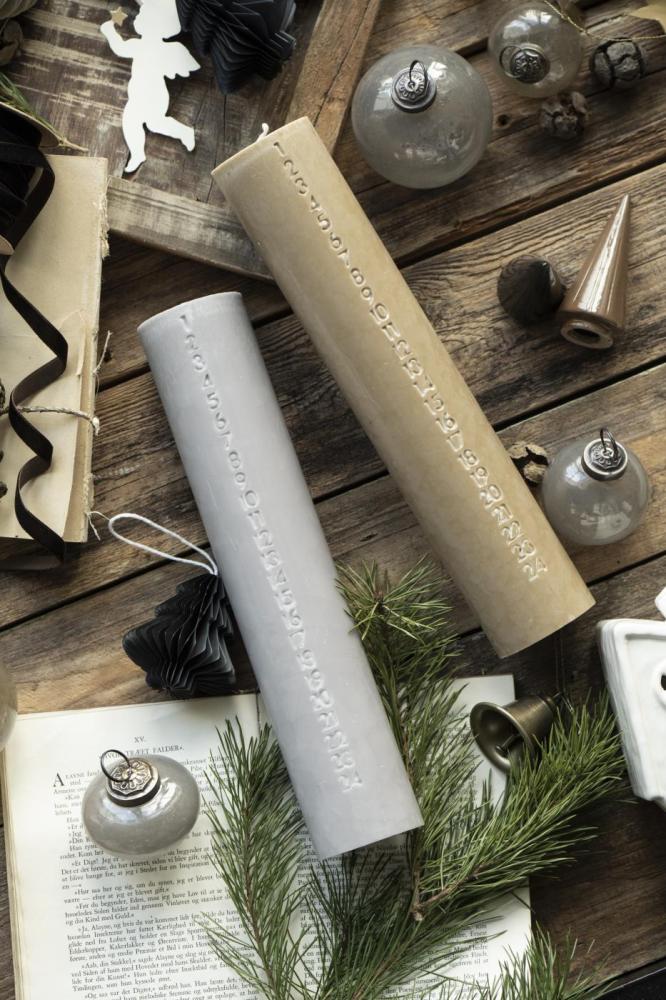 Preview: Adventskerze Weihnachtskerze m. geprägten Zahlen H30cm