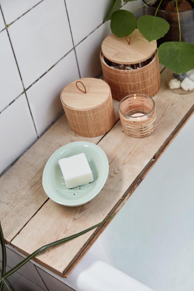 Soap dish ceramic 2 parts 15x12cm Green