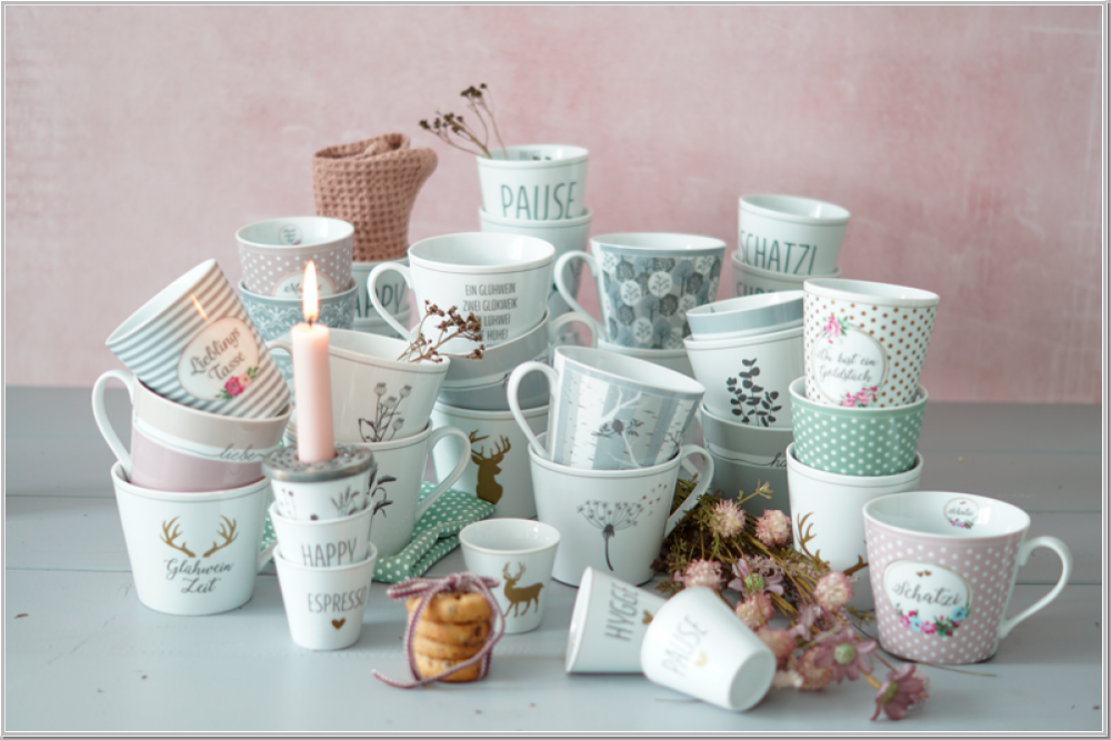 Tasse Cup "Christmas Trees" Becher H9xØ10cm