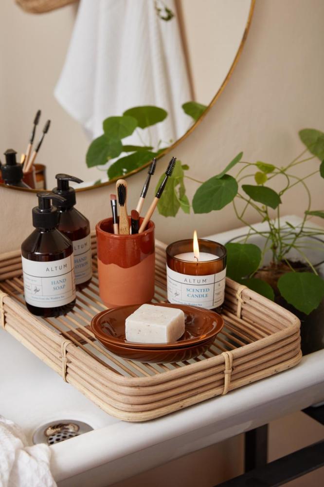 Preview: Seifenschale Keramik 2-teilig Braun 15x12cm