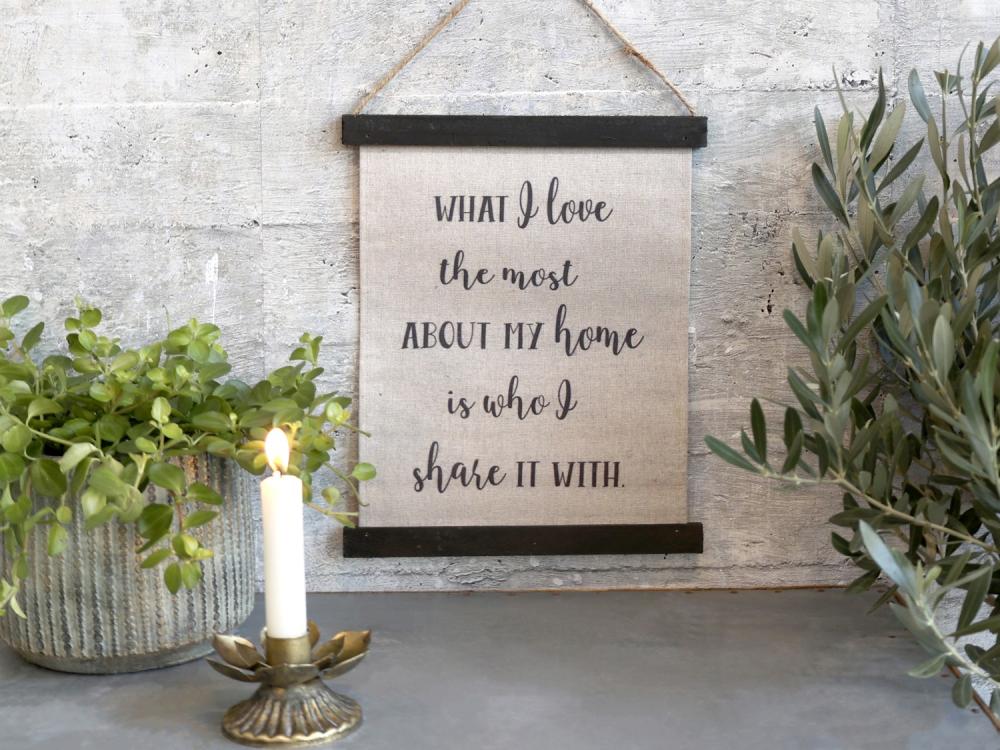 Picture on canvas with text H30x24cm