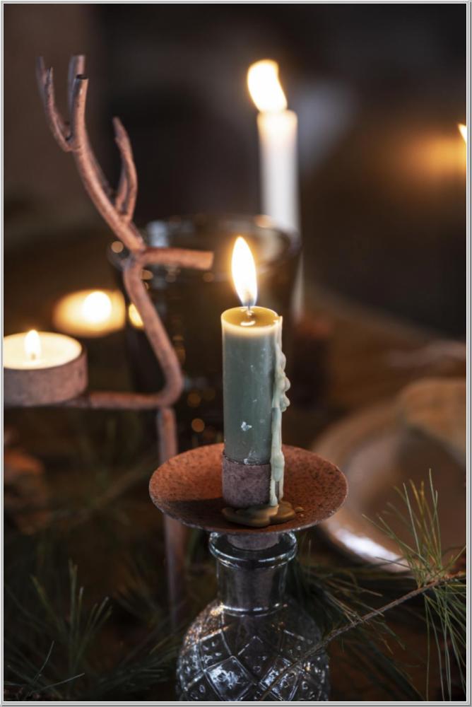 Ib Laursen Candle Grey H11 xØ 2.2cm Set of 2