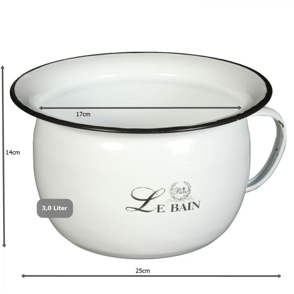 Preview: Emaillierter Nachttopf Töpfchen Le Bain Ø25cm - B-Ware