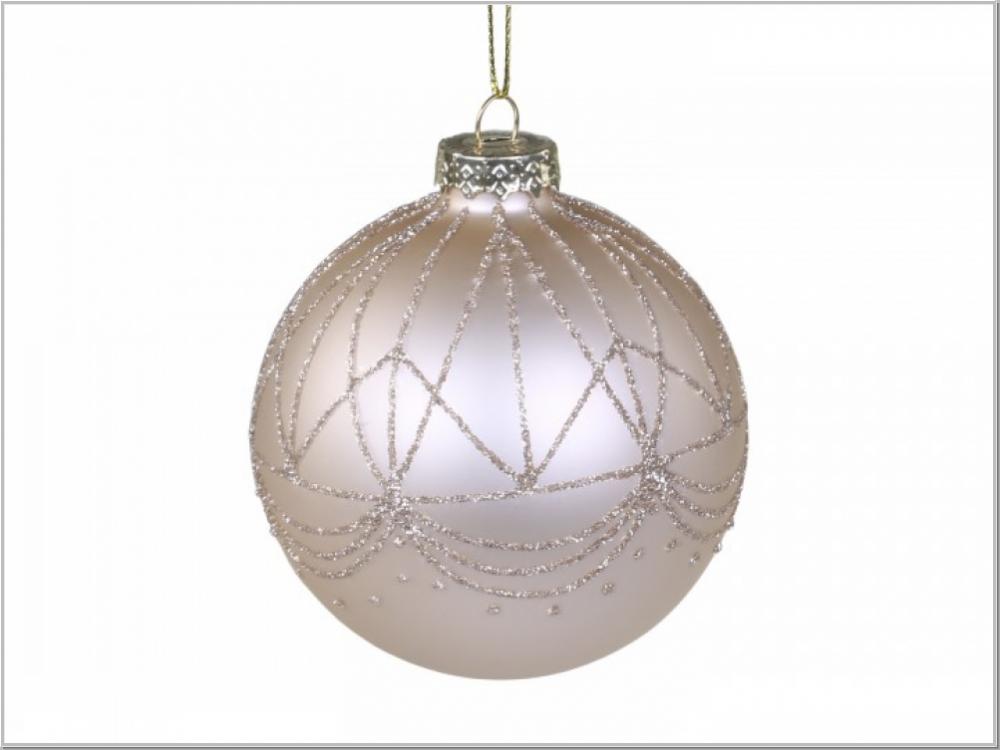 Christbaum Kugel Glas Glitzer Latte Ø8cm