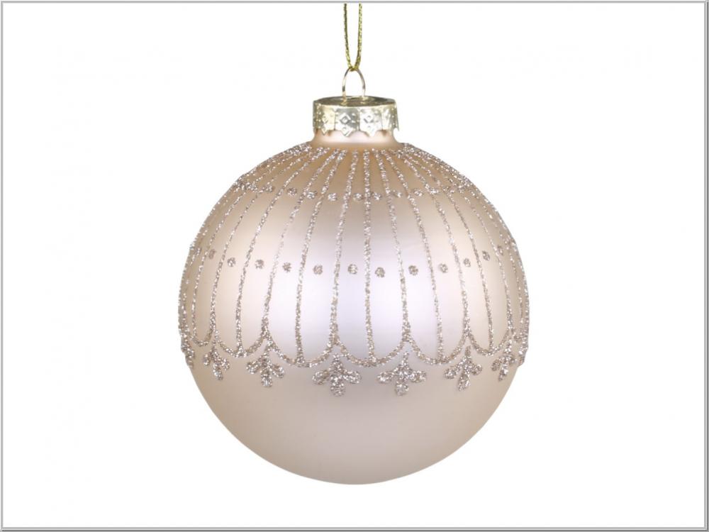 Christbaum Kugel Glas Glitzer Latte Ø8cm