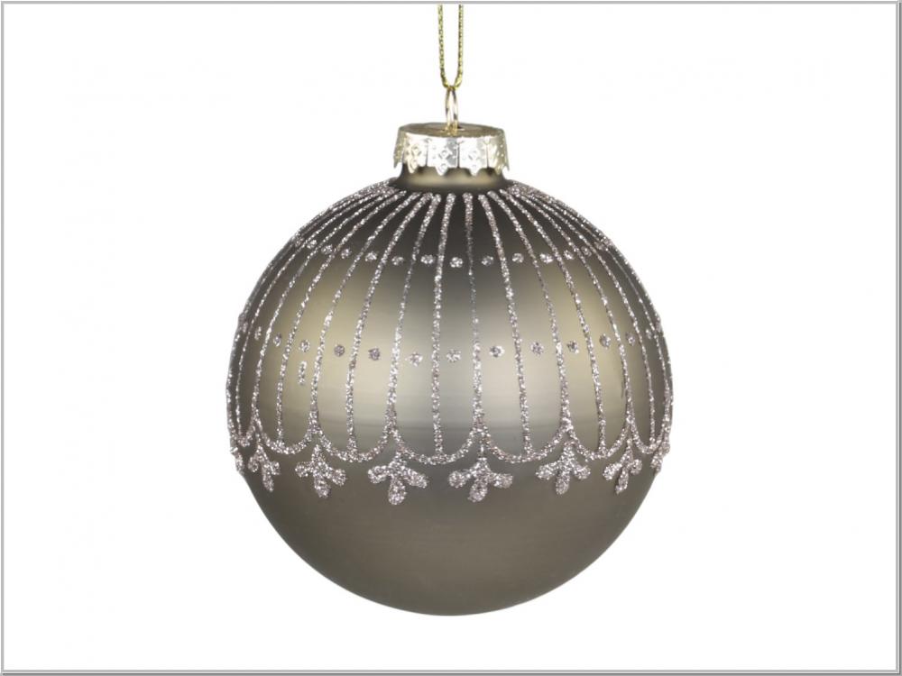 Christbaum Glas staubig grün Ø8cm