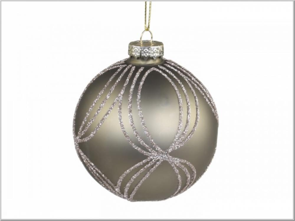 Christbaum Glas staubig grün Ø8cm