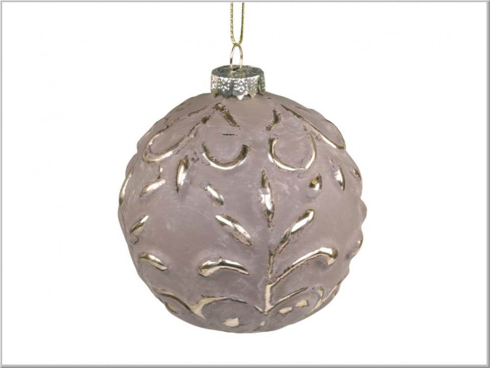 Weihnachtskugel m.Goldmuster Ø8cm