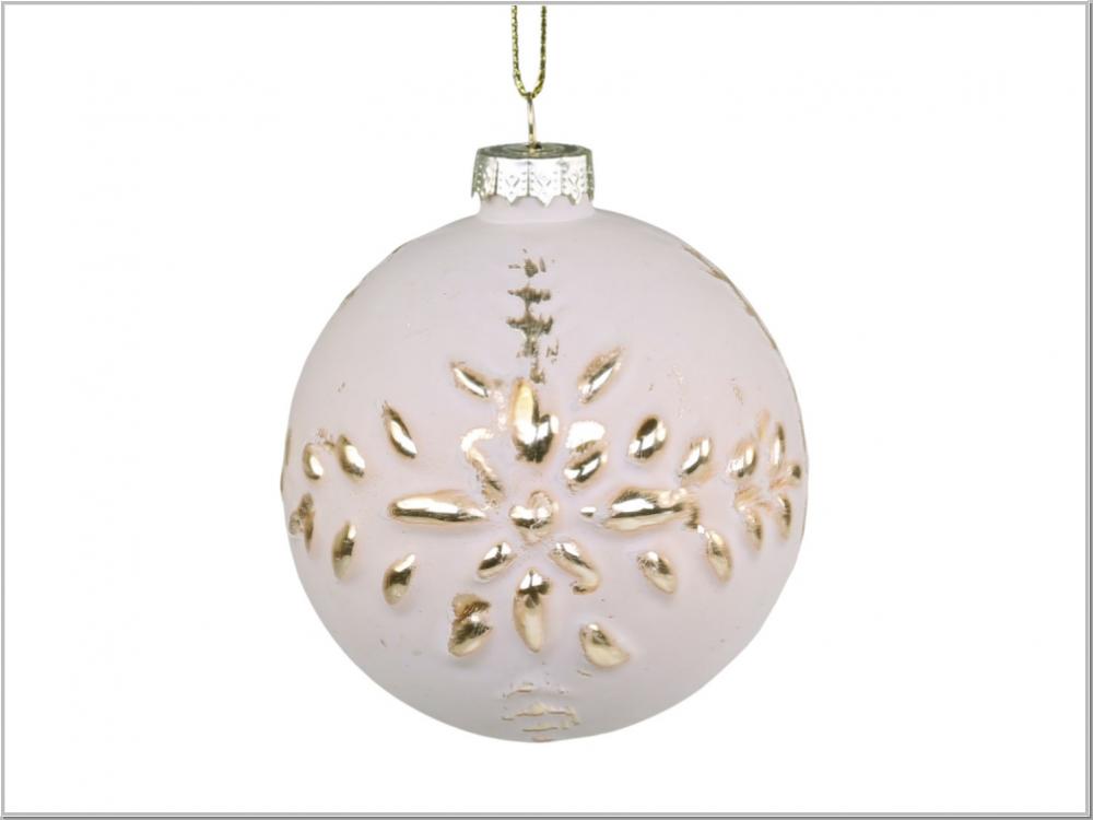 Weihnachtskugel m.Goldmuster Ø8cm