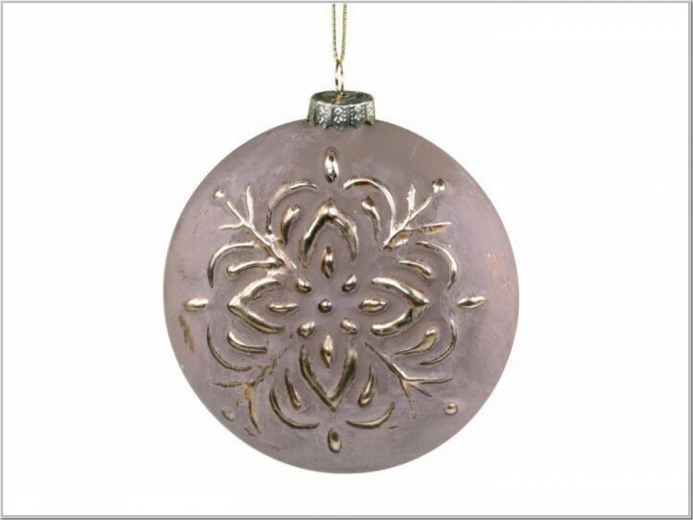 Weihnachtskugel m.Goldmuster H11x8cm