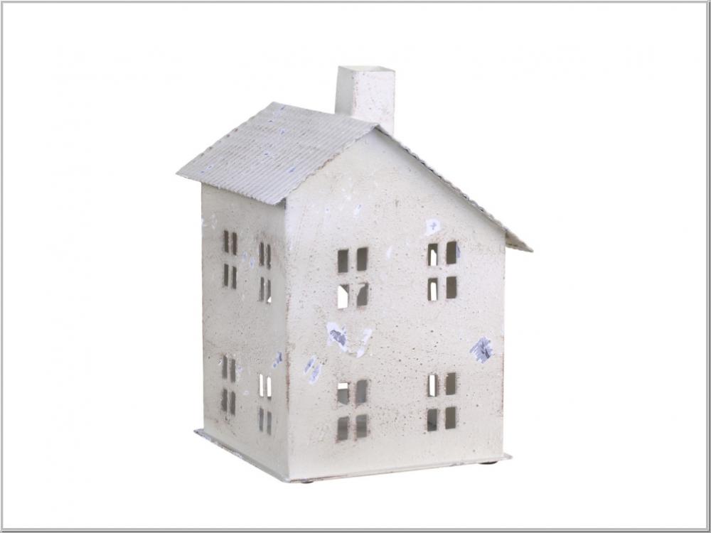 Lichthaus Laterne Kirche Creme H17,5 x12cm