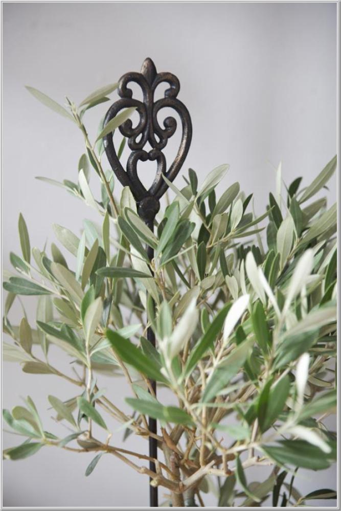 Wrought Iron Garden Spike with French Ornament Antique Brown 85 cm