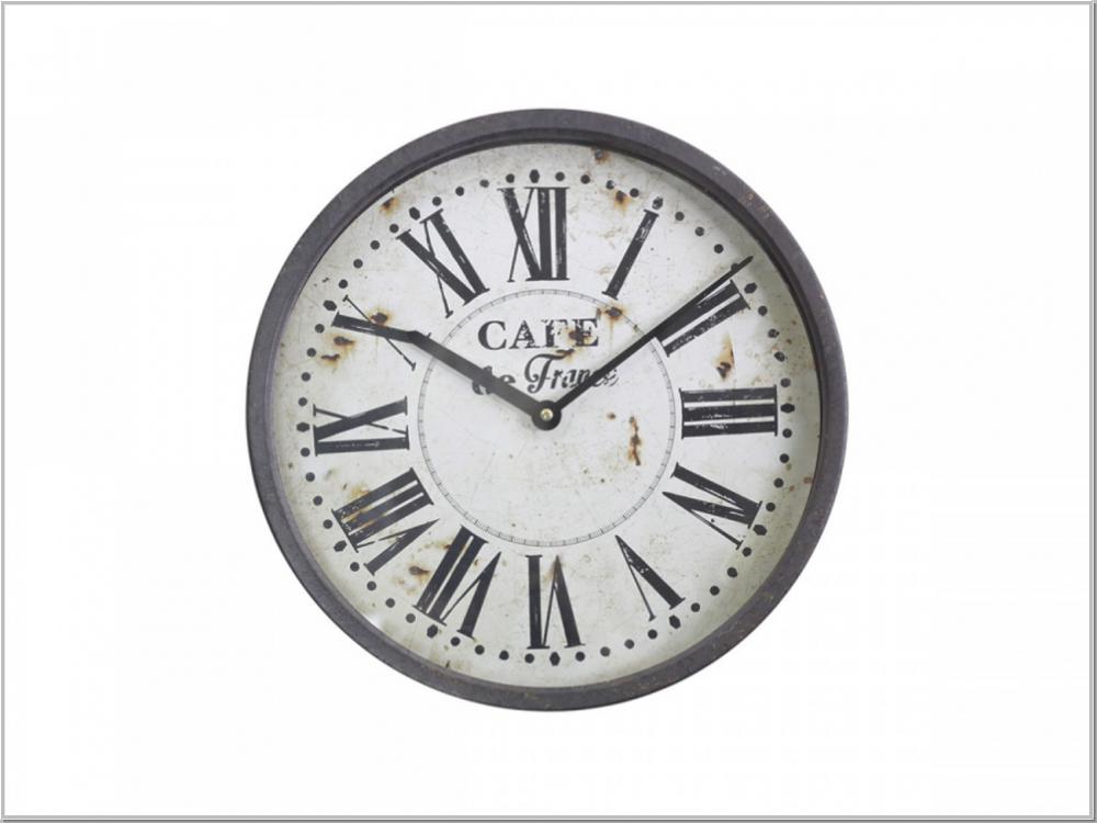 Old French Wall Clock in Factory Design – Antique Black, Ø 35 cm