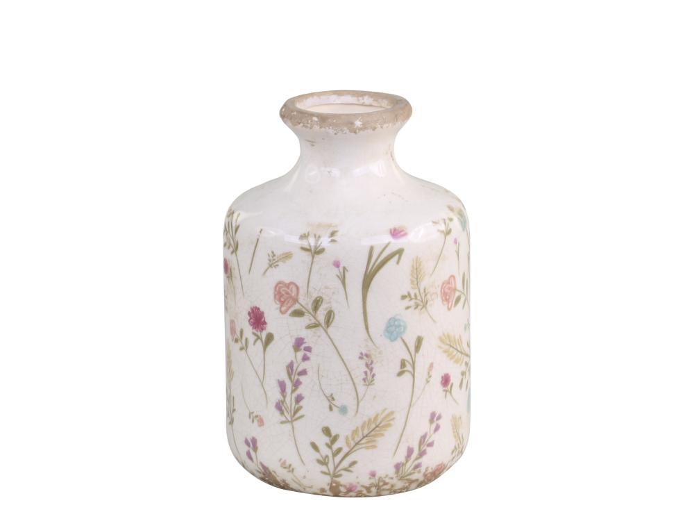 Preview: Flasche Vase Meaux mit Blumen H17,5xØ11 cm