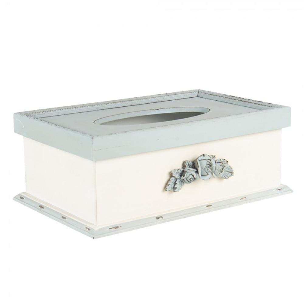 TISSUE BOX 27X18X10 CM BLUE BEIGE MDF PLASTIC RECTANGLE TISSUE DISPENSER