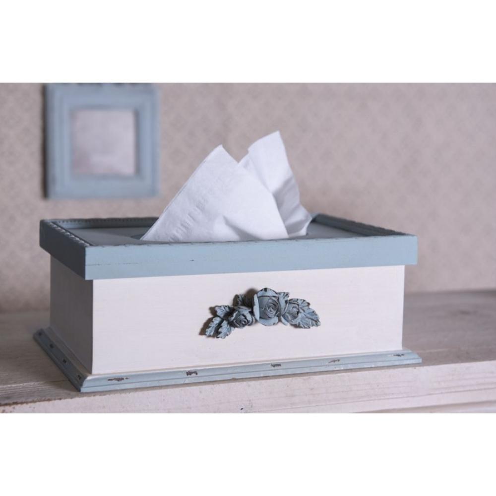 TISSUE BOX 27X18X10 CM BLUE BEIGE MDF PLASTIC RECTANGLE TISSUE DISPENSER