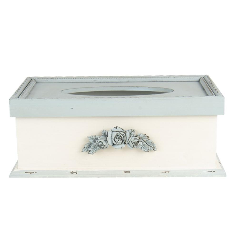 TISSUE BOX 27X18X10 CM BLUE BEIGE MDF PLASTIC RECTANGLE TISSUE DISPENSER