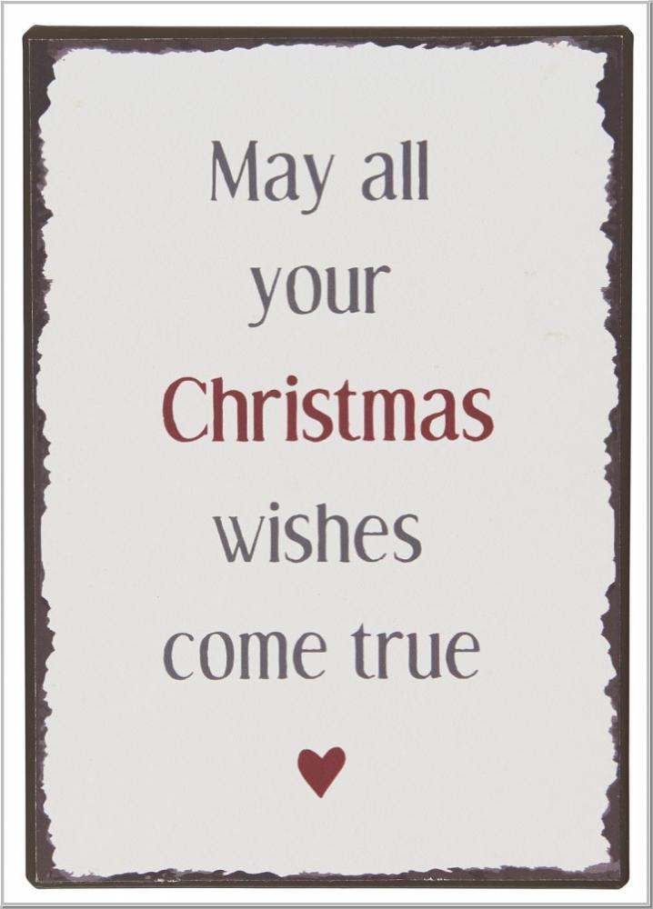 Metallschild "May all your Christmas..." H20cm