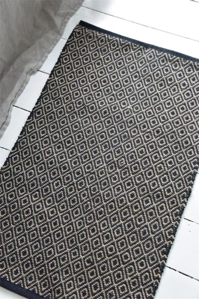 Preview: JDL Vintage Teppich Läufer 100% Jute Diamond 60x90cm