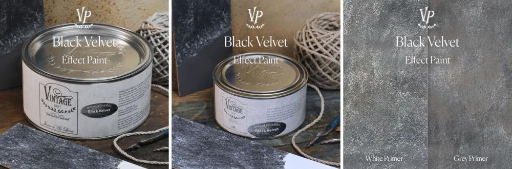 Preview: Vintage Paint Struktureffektfarbe Black Velvet 1000ml