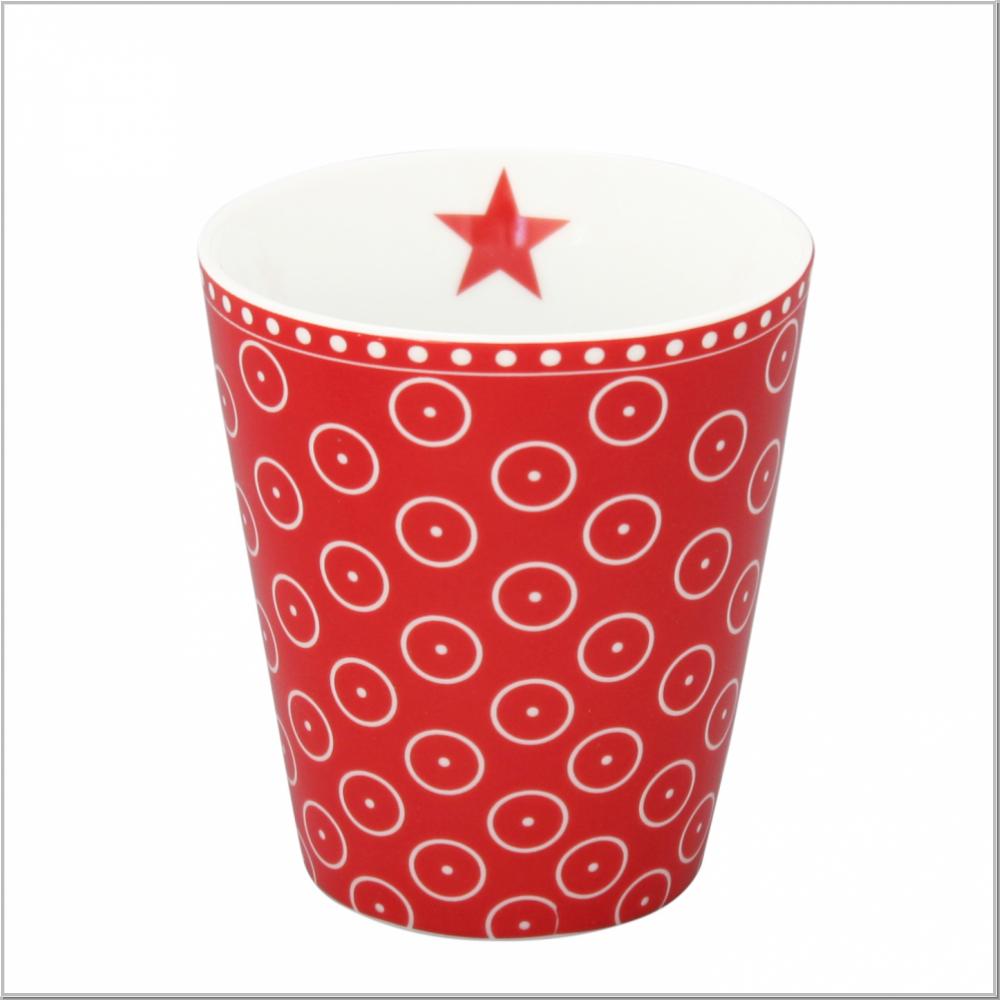 Happy Mug "Circle Dot Red" Kaffeebecher H10xØ9cm