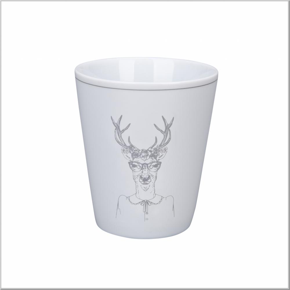 Happy Mug "Hipster Deer" Gold Becher H10cm