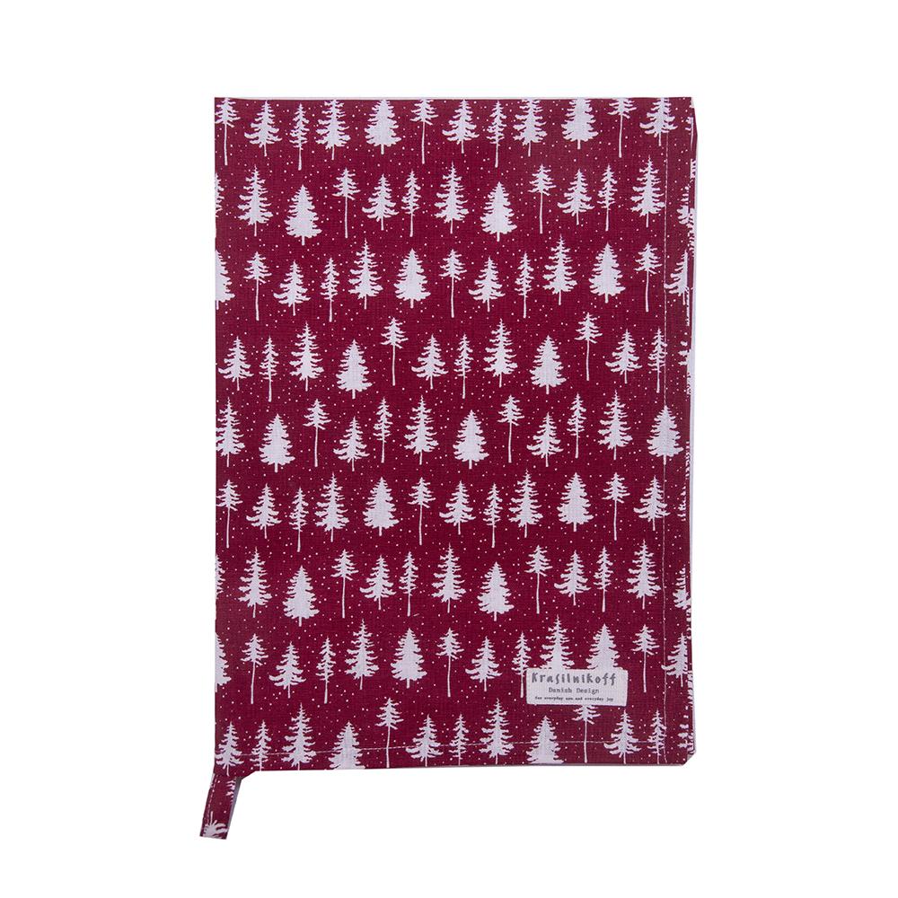 Krasilnikoff Geschirrtuch Christmas Forest Scarlet Red 50x70cm
