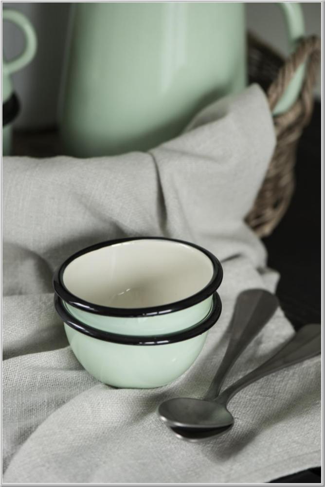 Preview: Schale Emaille Hellgrün Cream Ø10,5cm