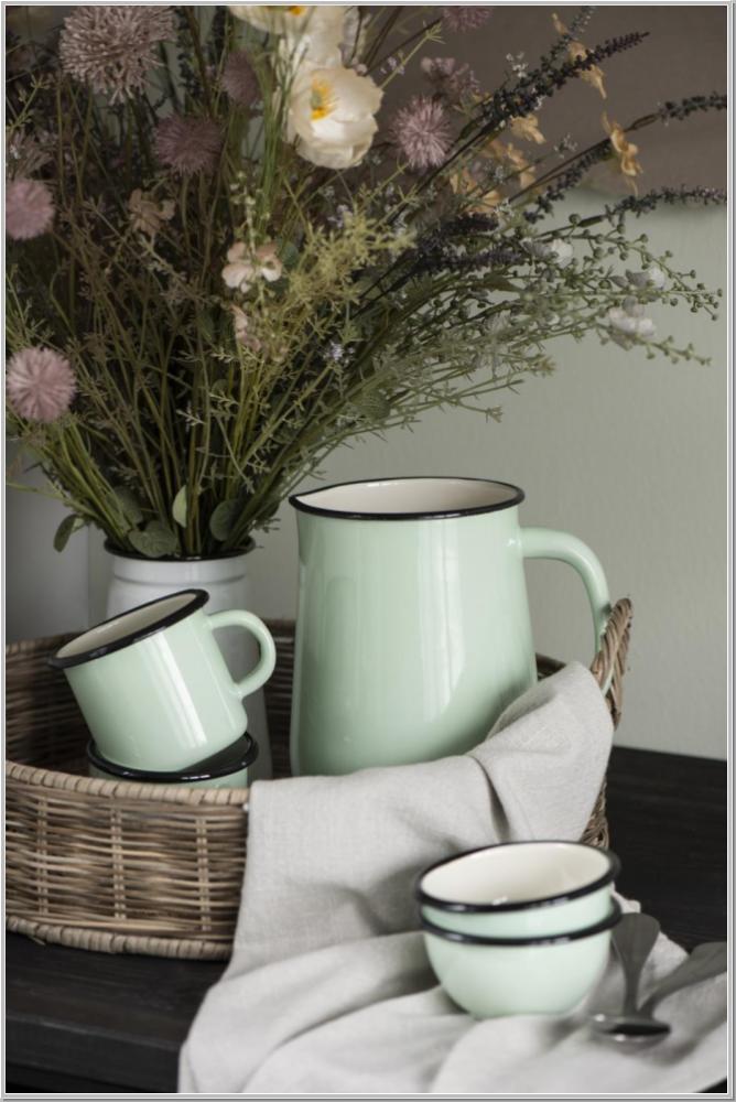 Preview: Schale Emaille Hellgrün Cream Ø10,5cm