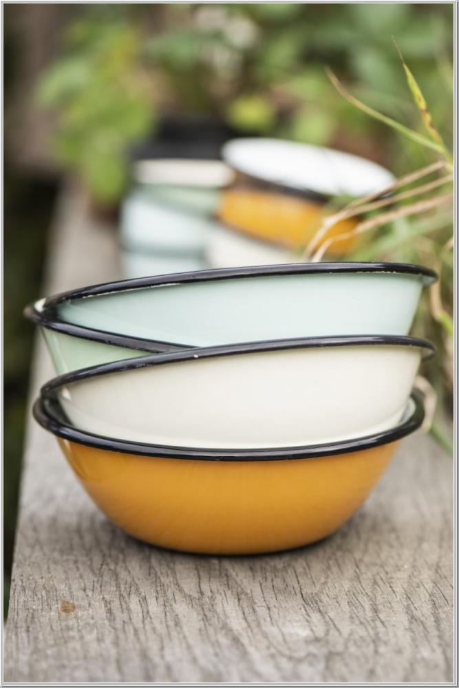 Preview: Schale Emaille Butter Cream Ø16,5cm