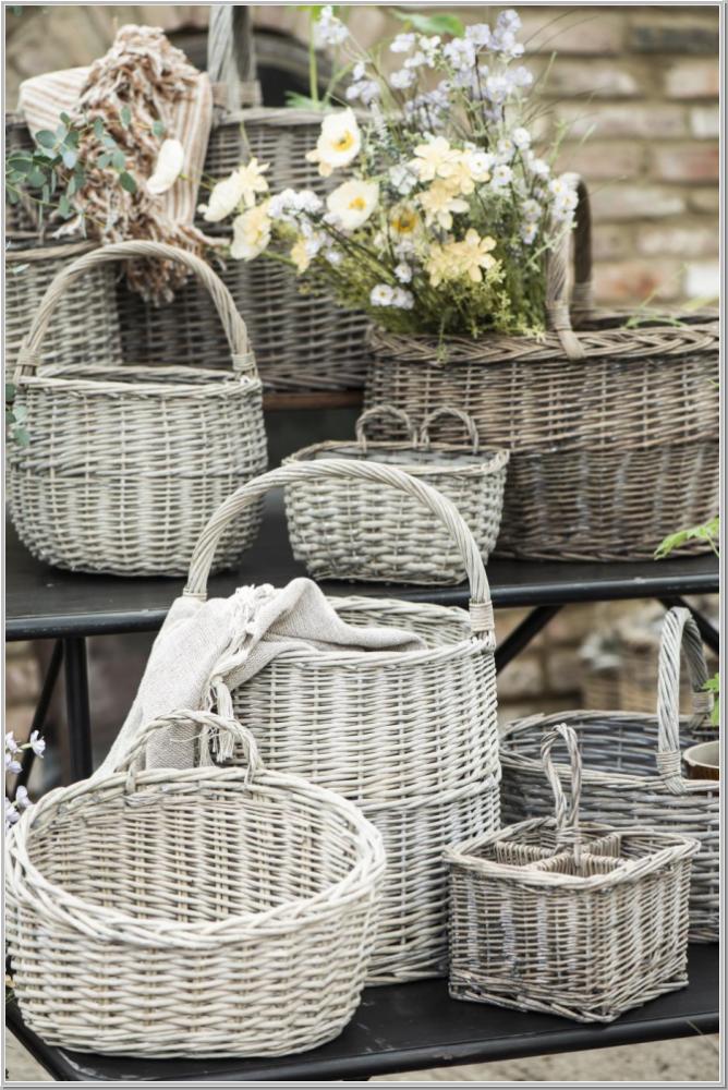 Basket round grey