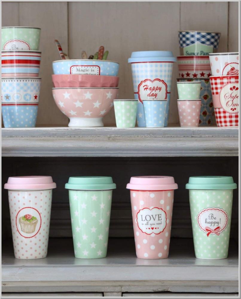 Happy Mug "Circle Dot Pink" Kaffeebecher H10xØ9cm