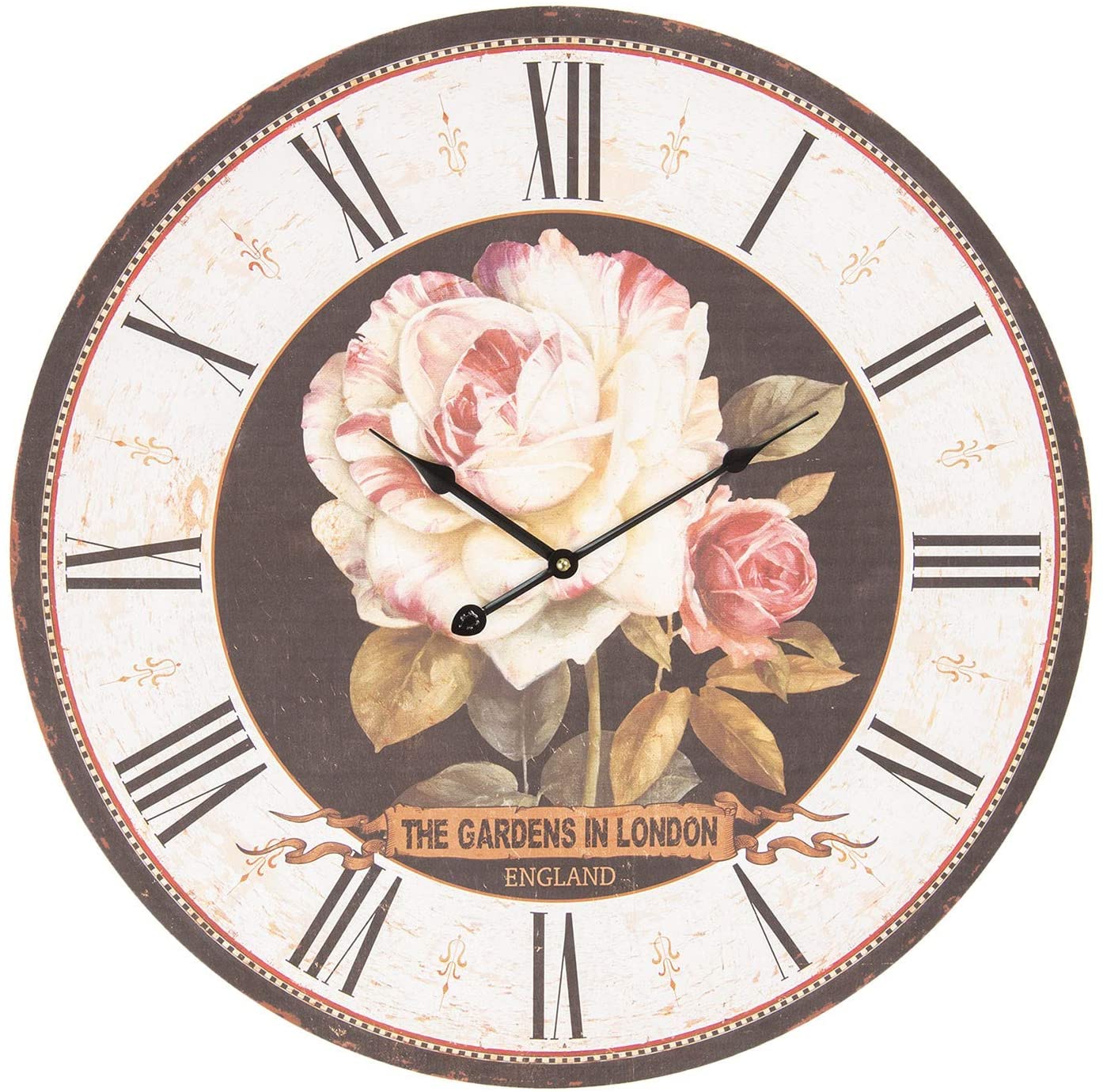 Wanduhr Uhr Clock Rosen Rose  Shabby Chic Vintage Landhaus 